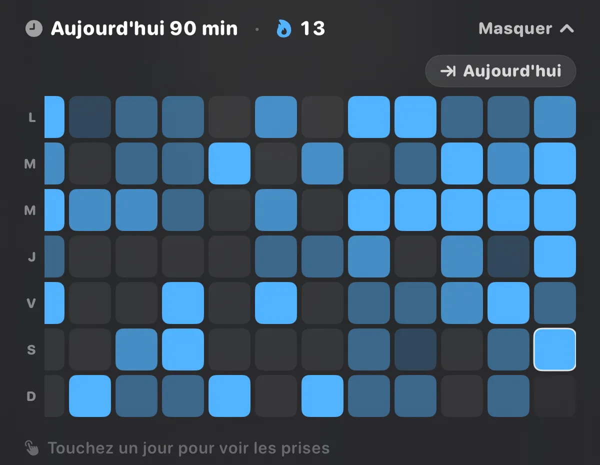 ttuner practice-diary heat-map calendar