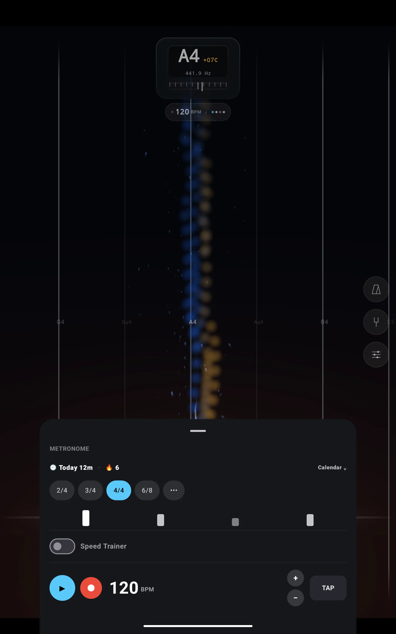 ttuner metronome in Picture-in-Picture