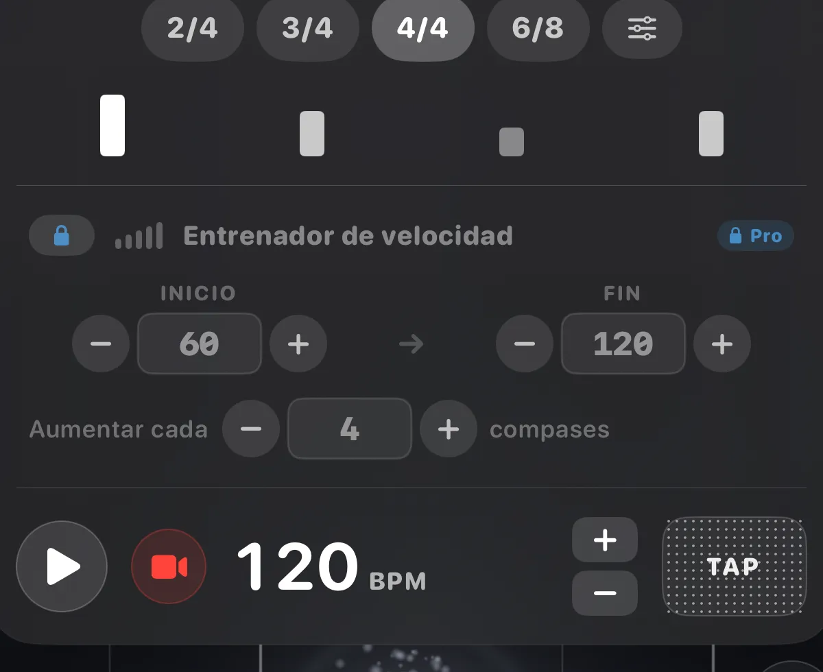 ttuner metronome — time signatures and Speed Trainer